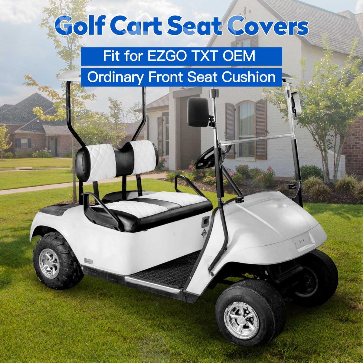 NOKINS EZGO TXT backrest diamond cover; adds luxury and protection.