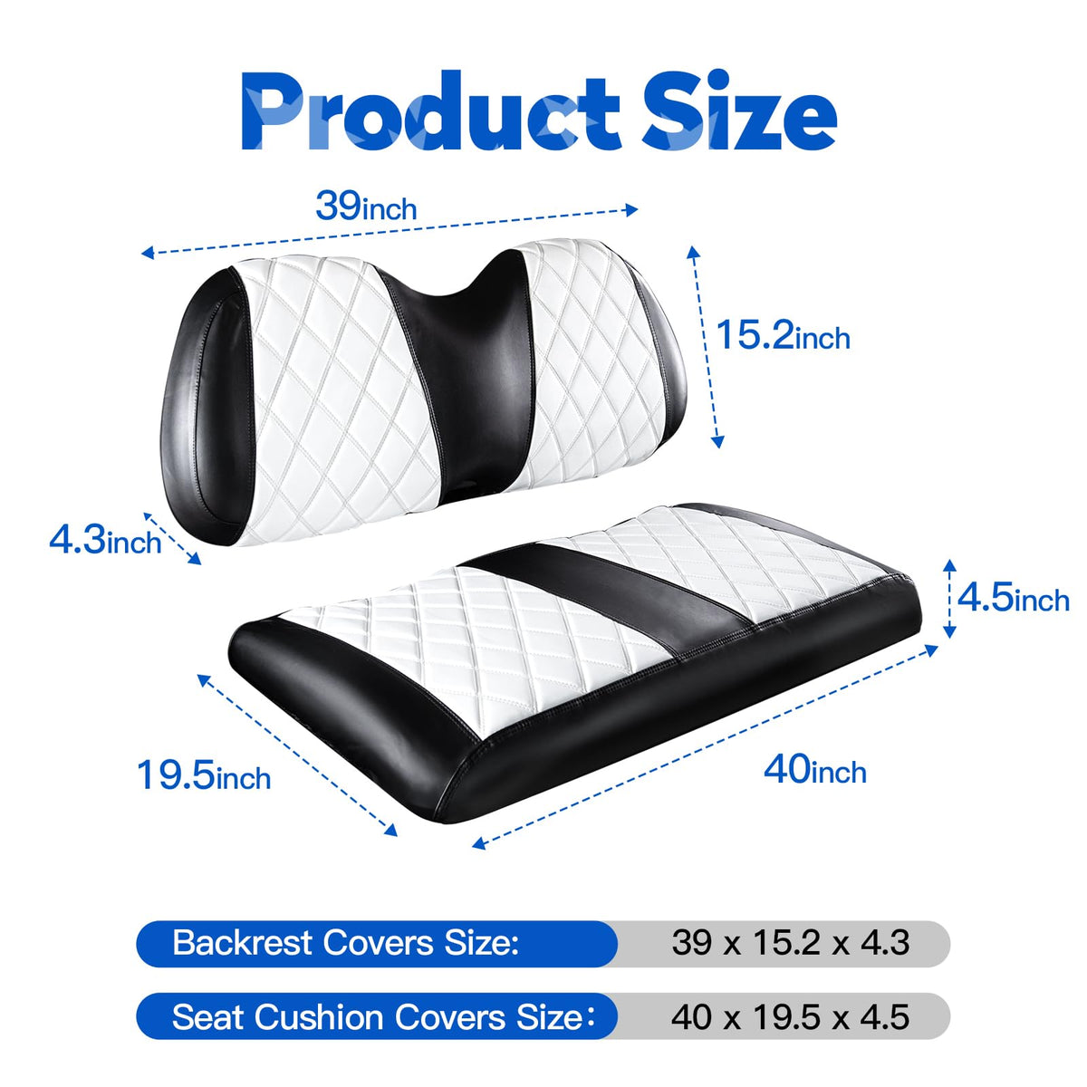NOKINS seat cover fits Club Car Precedent Front Seat cushions precisely.