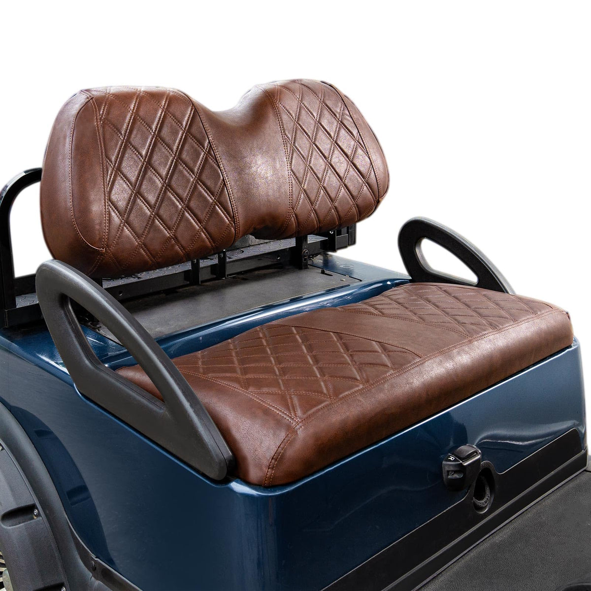 NOKINS Diamond seat cover on Club Car Precedent front cushion for durable protection.