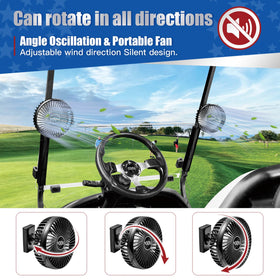 NOKINS portable fan offers 3-speed settings for customizable comfort on the course