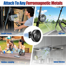 NOKINS golf cart fan USB input powers from bank or cart terminals.