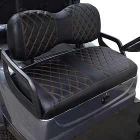 NOKINS front seat cover in diamond pattern with black and brown stitching for Yamaha Drive
