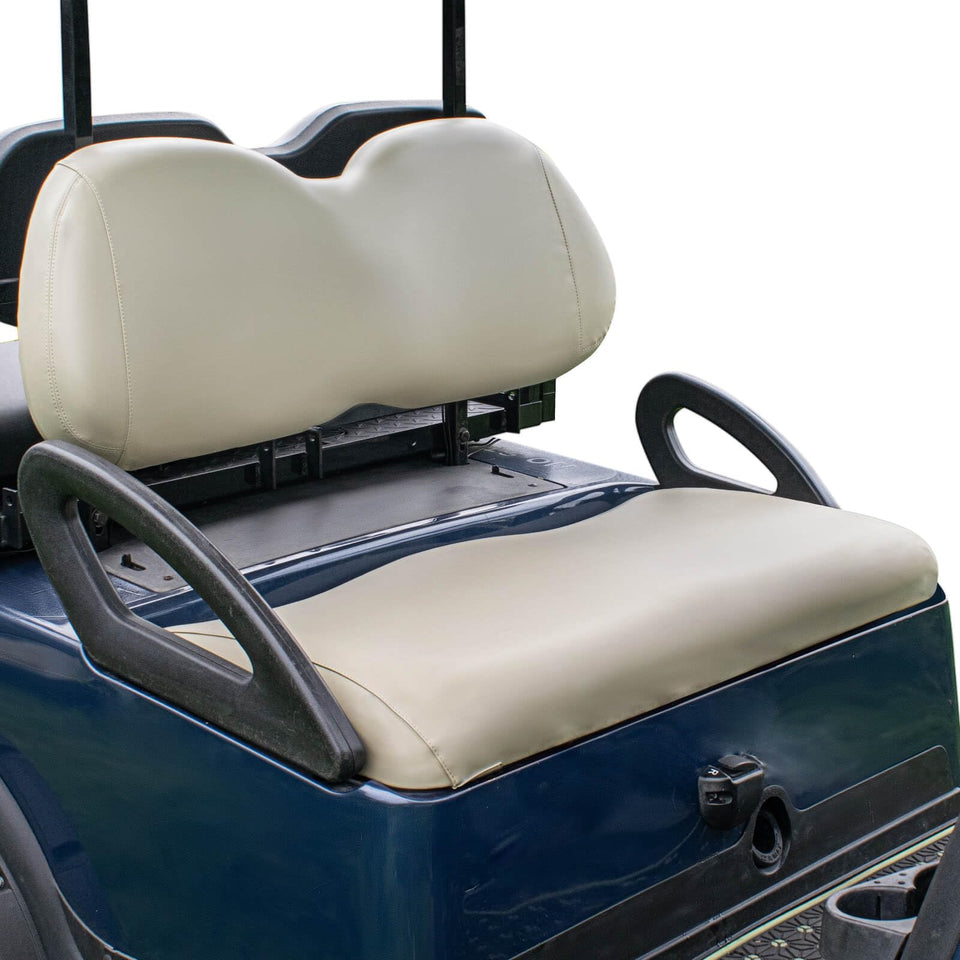 NOKINS Oyster Grey front view, protective waterproof front seat cover for Club Car.