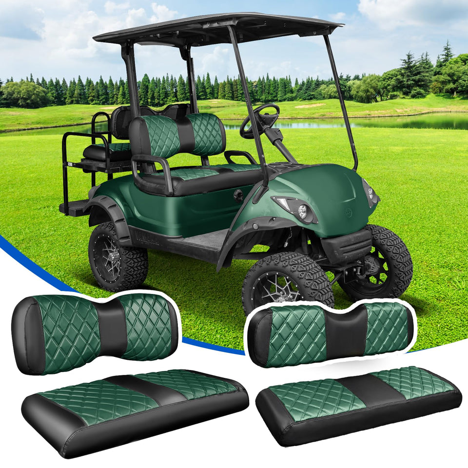 NOKINS front seat covers with diamond stitching for Yamaha carts.