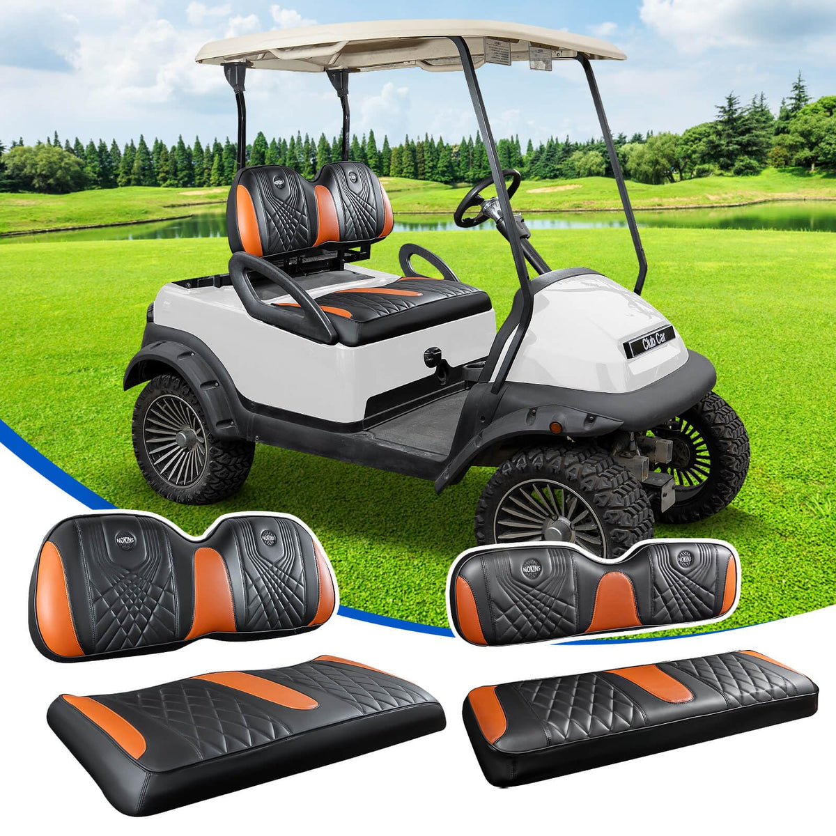 NOKINS golf cart front seat covers gradient diamond pattern adds style and protection