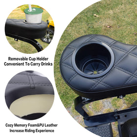 NOKINS high-density sponge padding enhances rear passenger comfort during rides.