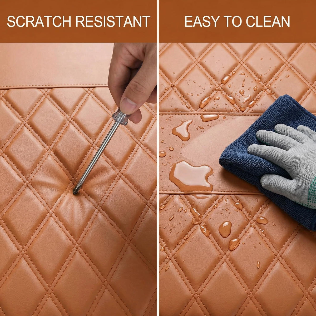 NOKINS all-brown vinyl cover brightens the cabin while shielding from spills.