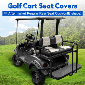 NOKINS rear backrest cover in Oyster Gray and Black fits Club Car DS and EZGO models.
