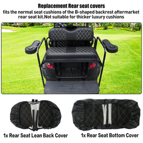 NOKINS golf cart rear seat bottom cover preserves cushion and comfort.