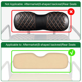 NOKINS rear seat cover for Club Car DS in black-brown stitch, protects upholstery