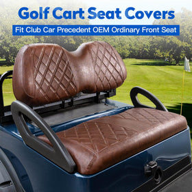 NOKINS rear seat cover in brown diamond pattern for Club Car; guards against wear.