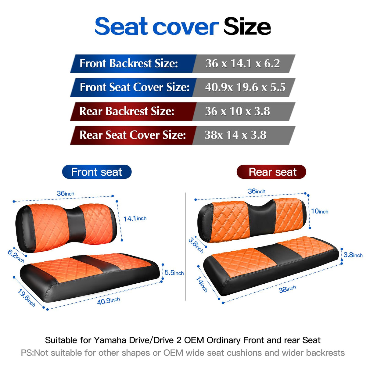 NOKINS rear seat cover with diamond stitch protects rear cushions and upgrades look.