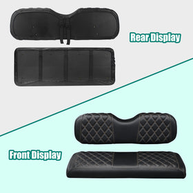 NOKINS rear seat cover for EZGO RXV in black-brown stitch, breathable padding