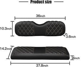 NOKINS rear seat cover for EZGO TXT in black-brown stitch, easy care and fit