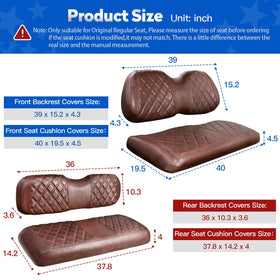 NOKINS rear seat cover for B-shaped cushions; compatible with aftermarket standard cushions.