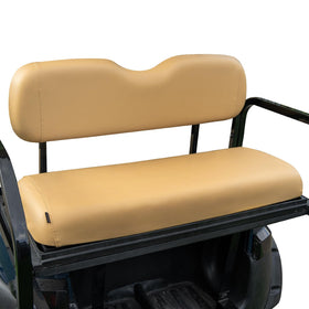 NOKINS rear seat cover tan front view highlights waterproof vinyl protection.
