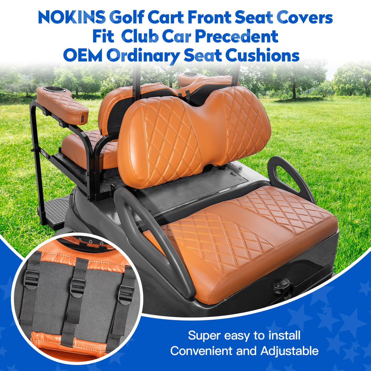 NOKINS rear seat cover with armrests for Club Car Precedent improves comfort