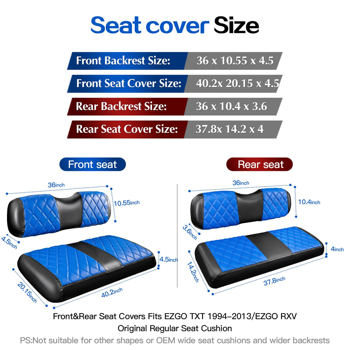 NOKINS rear golf cart seat covers protecting cushions from wear and sun exposure