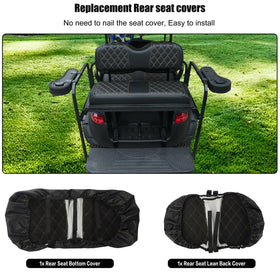 NOKINS golf cart rear seat cushion cover 37.8x14.2x4 inches, snug fit