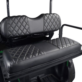 NOKINS RS Diamond backrest cover shown on standard golf cart interior for durable styling.