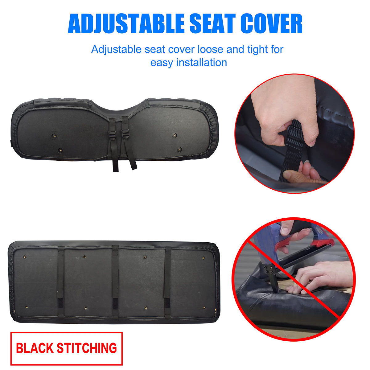 Vinyl seat cover from NOKINS RS Diamond is UV-resistant for lasting color outdoors.