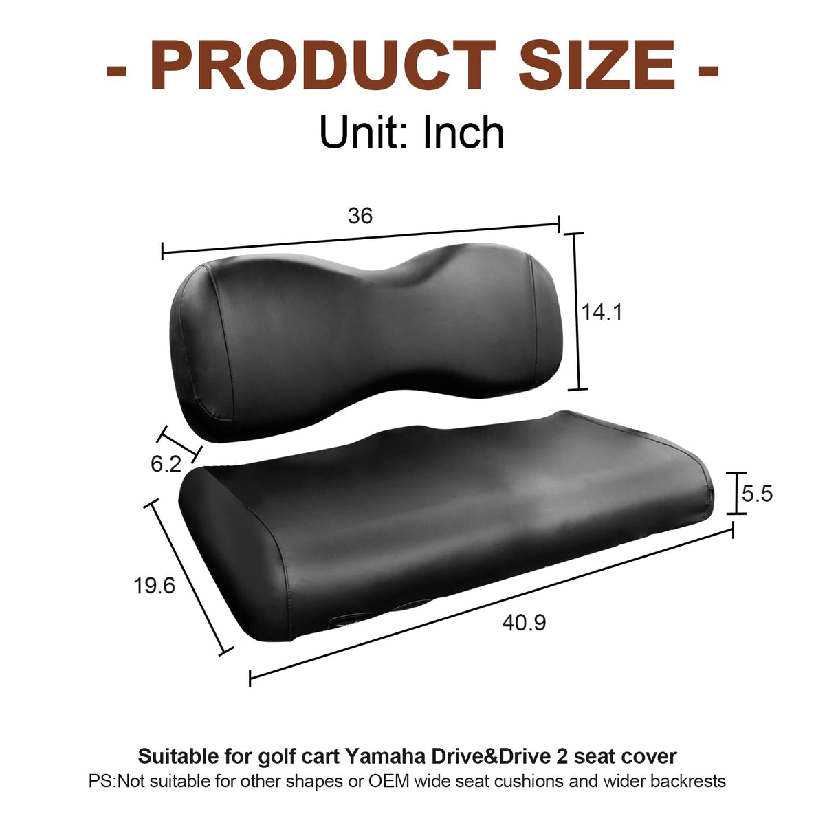 NOKINS black leather-look seat cover elevating the golf cart interior.