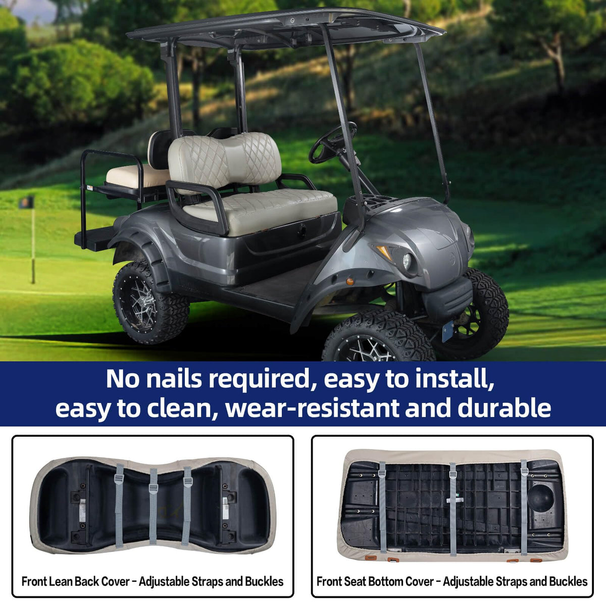 NOKINS diamond backrest cover for Yamaha Drive withstands daily use