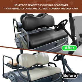 NOKINS easy-install straps and buckles enabling quick, tool-free golf cart seat replacement.