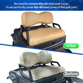 NOKINS Yamaha Drive fit seat cover in tan demonstrates a simple, luxurious upgrade