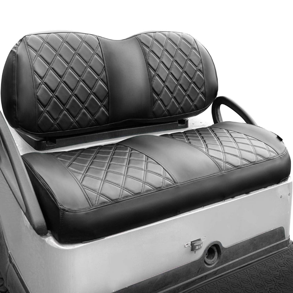 NOKINS front-backrest diamond seat cover with black stitching protects and elevates style.