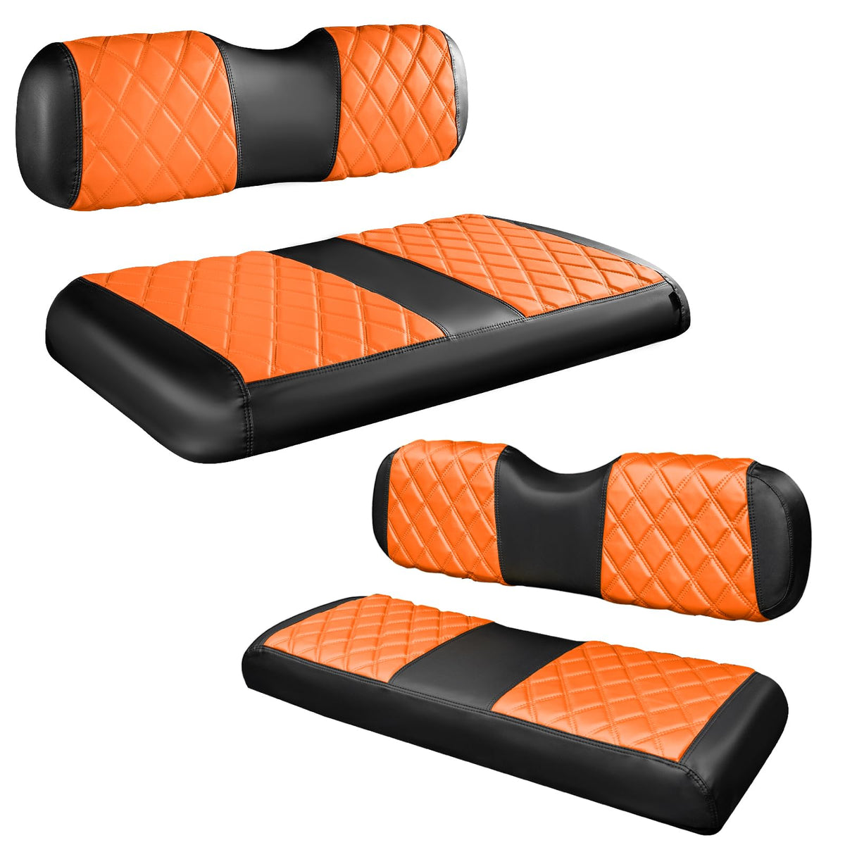 NOKINS front-backrest seat cover with durable vinyl and diamond stitching.