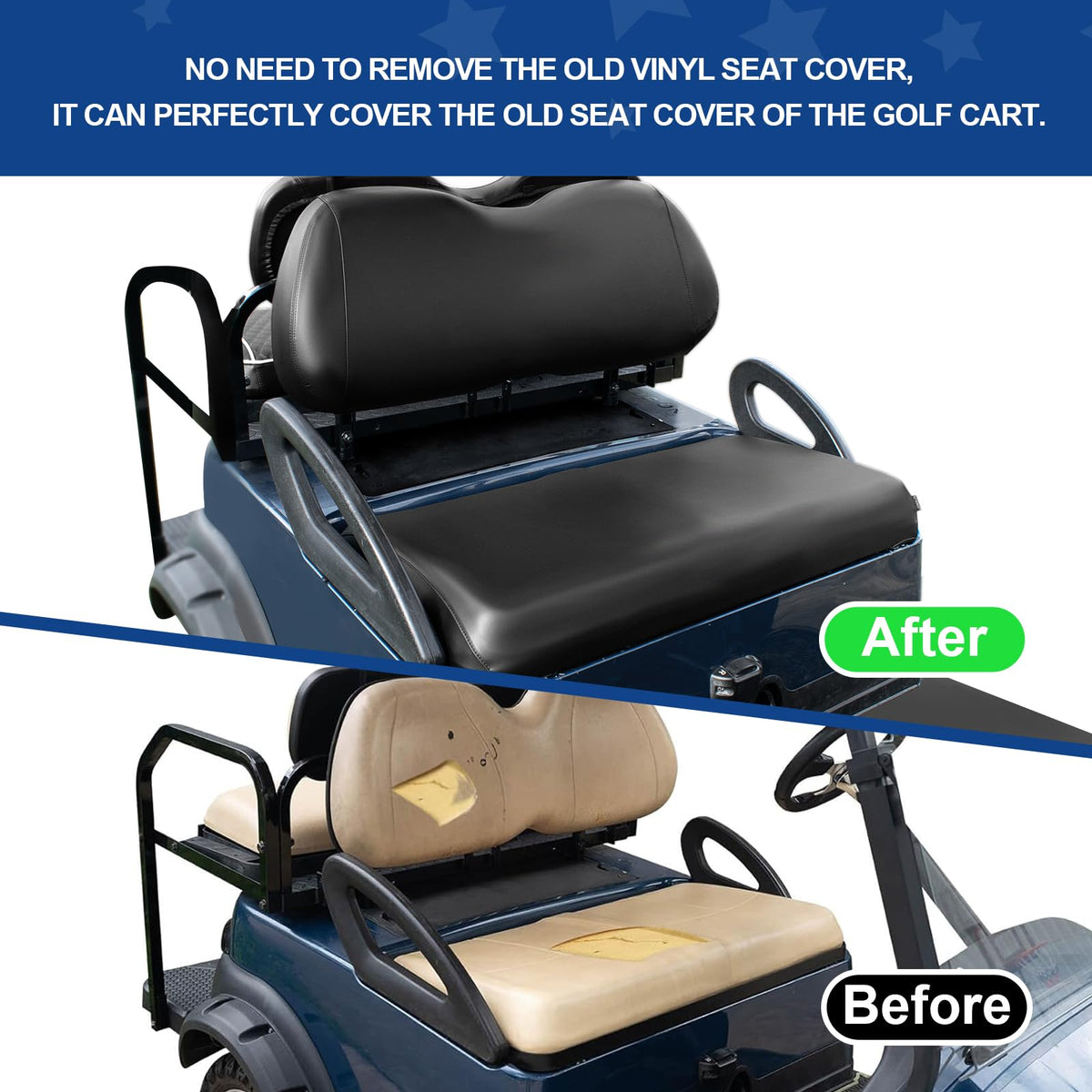 NOKINS leather-look seat cover adds luxury with simple, clean lines.