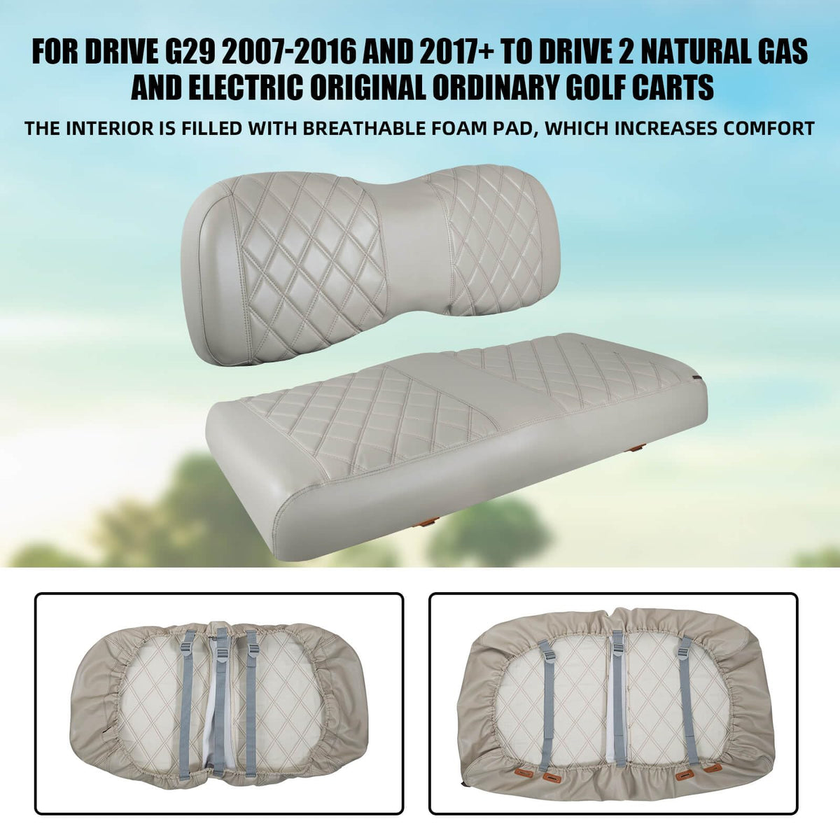 NOKINS oyster grey appearance improves Yamaha golf cart style