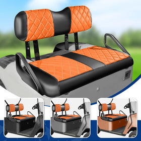 NOKINS rear-seat cover retrofit for aftermarket regular cushions.