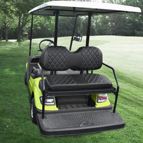 NOKINS golf cart seat cover rear seat shows anti-slip diamond pattern and durability.