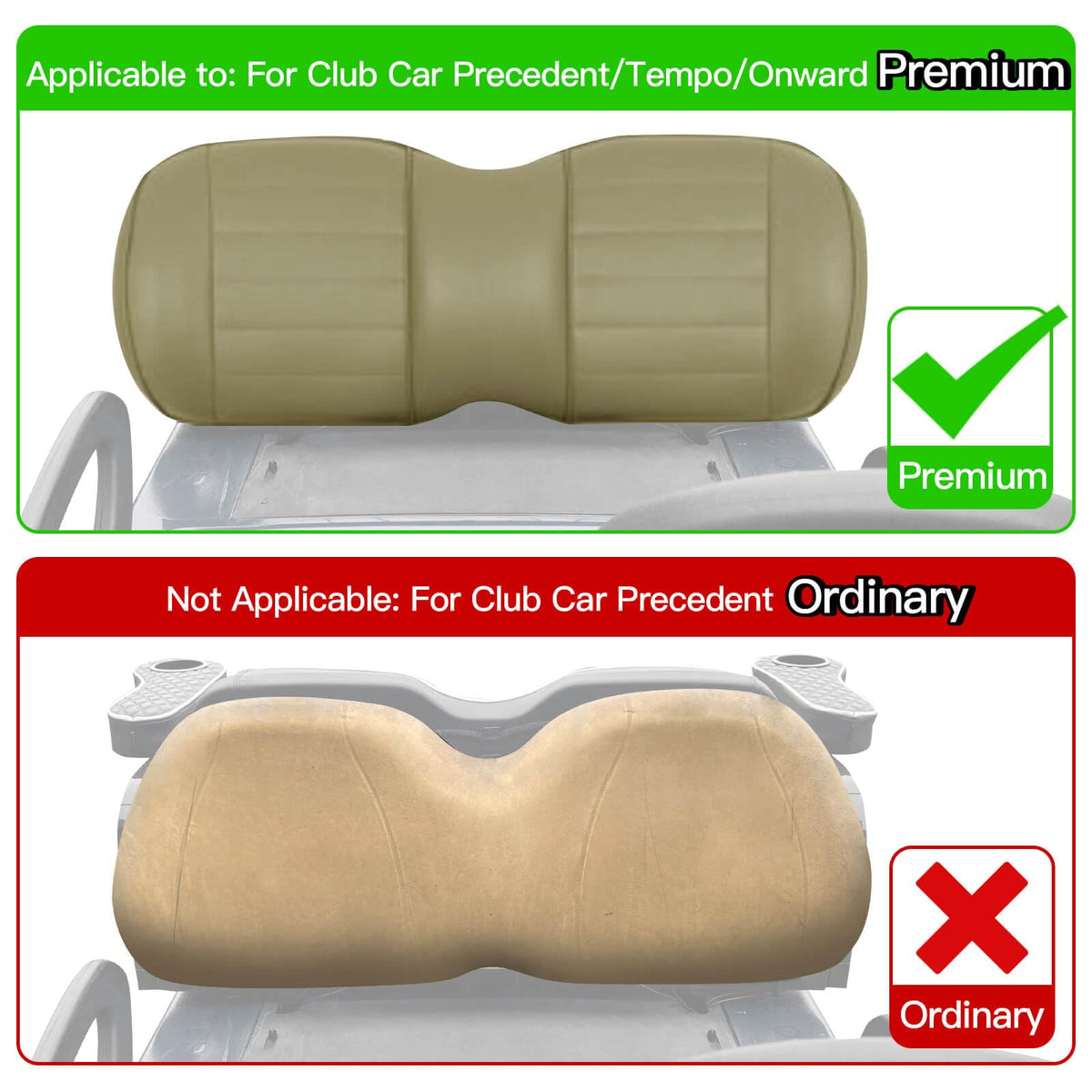 Secure fit on Club Car Precedent, Tempo, and Onward models.