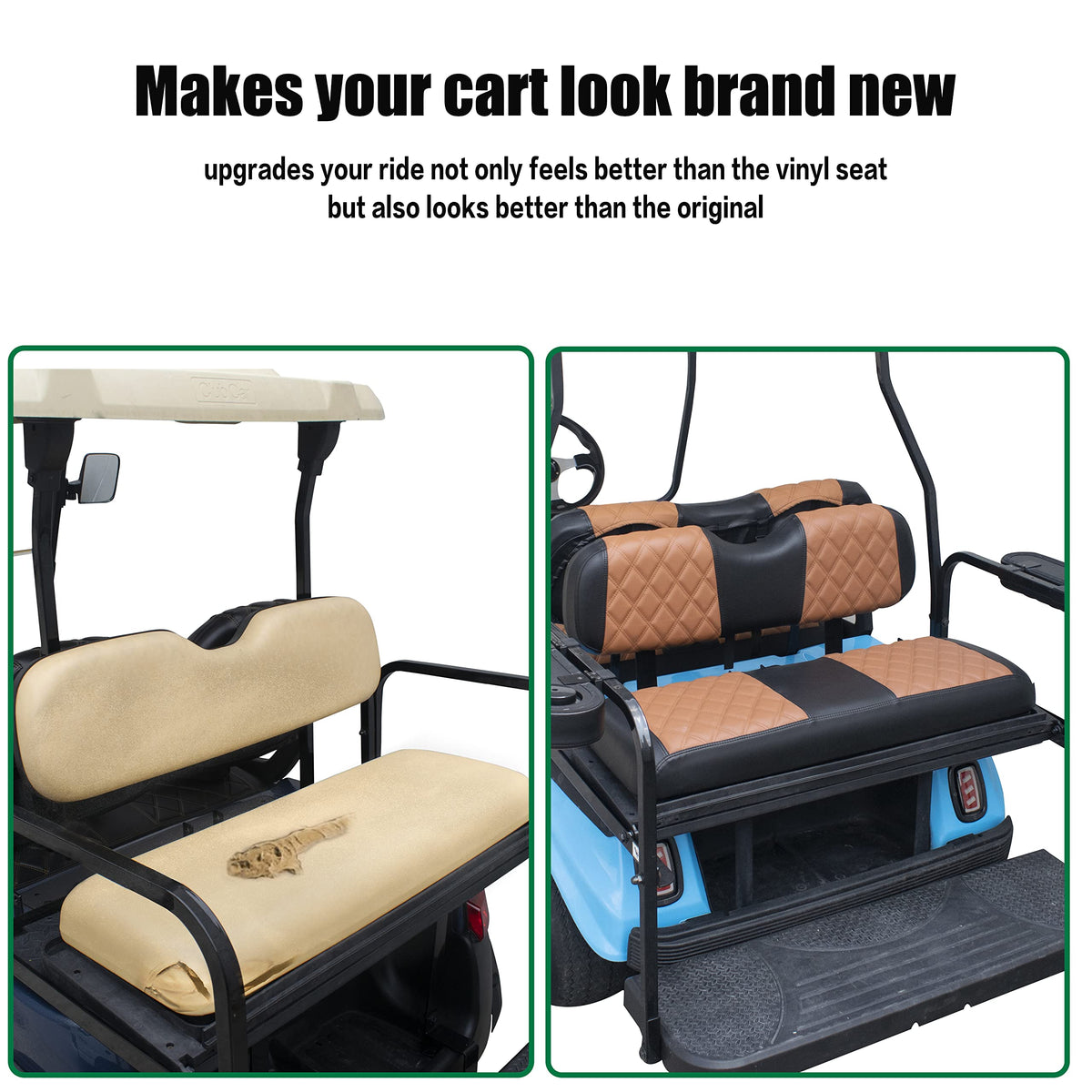 NOKINS brown black rear seat cover on Yamaha Drive, breathable padding