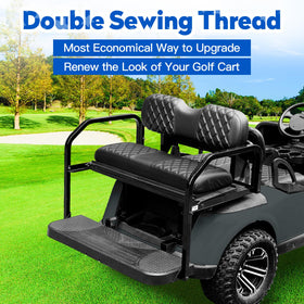 NOKINS golf cart seat covers with diamond pattern add luxury and easy cleaning.