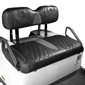 NOKINS Gradient Diamond Black front seat cover for EZGO cart, premium protection and luxury look