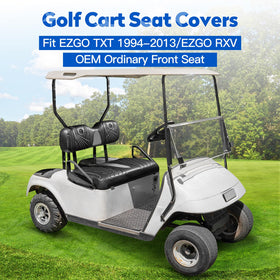 NOKINS Gradient Diamond Black side view showing snug fit on EZGO front seat