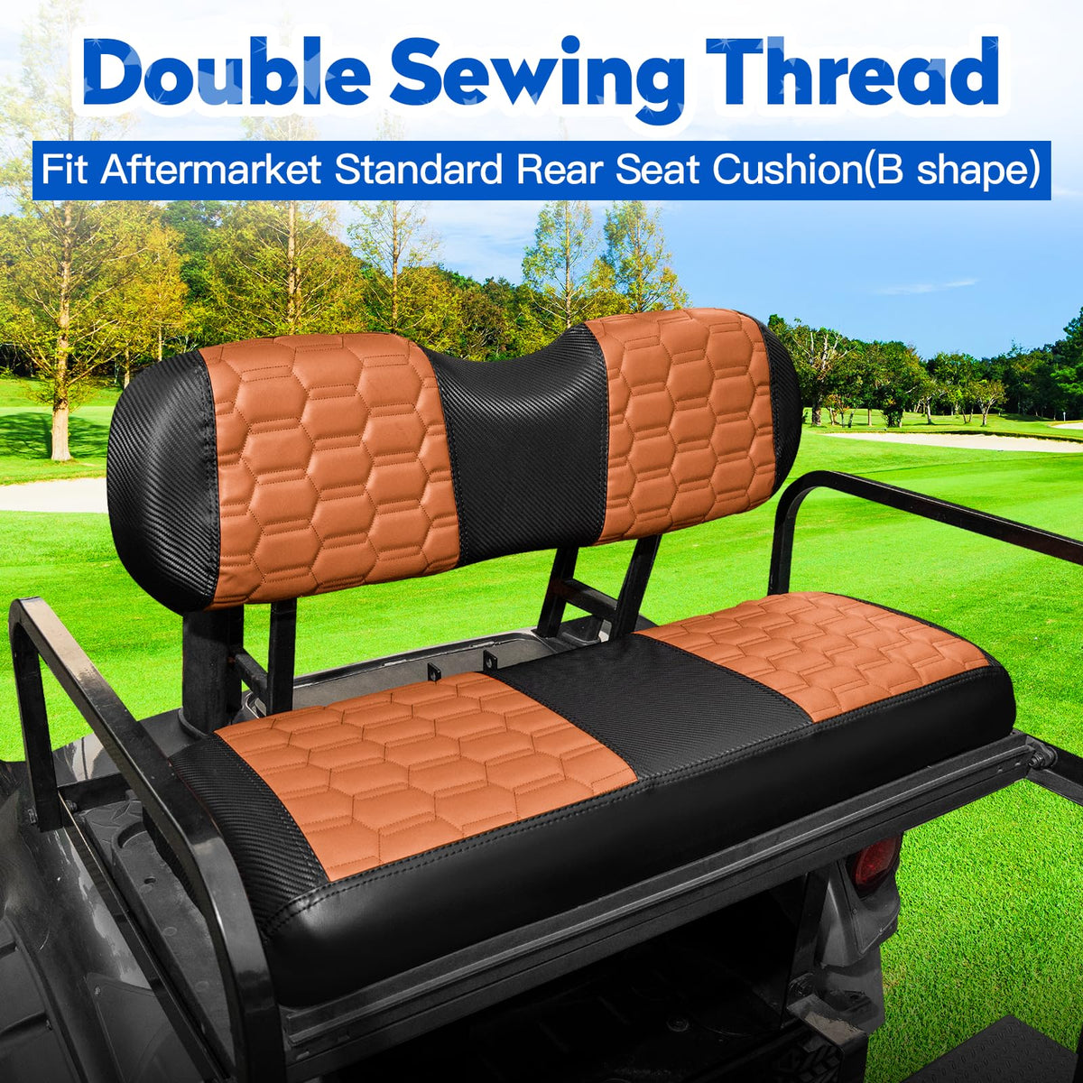NOKINS hexagon carbon fiber rear-right seat cover close-up shows durable, stylish protection.