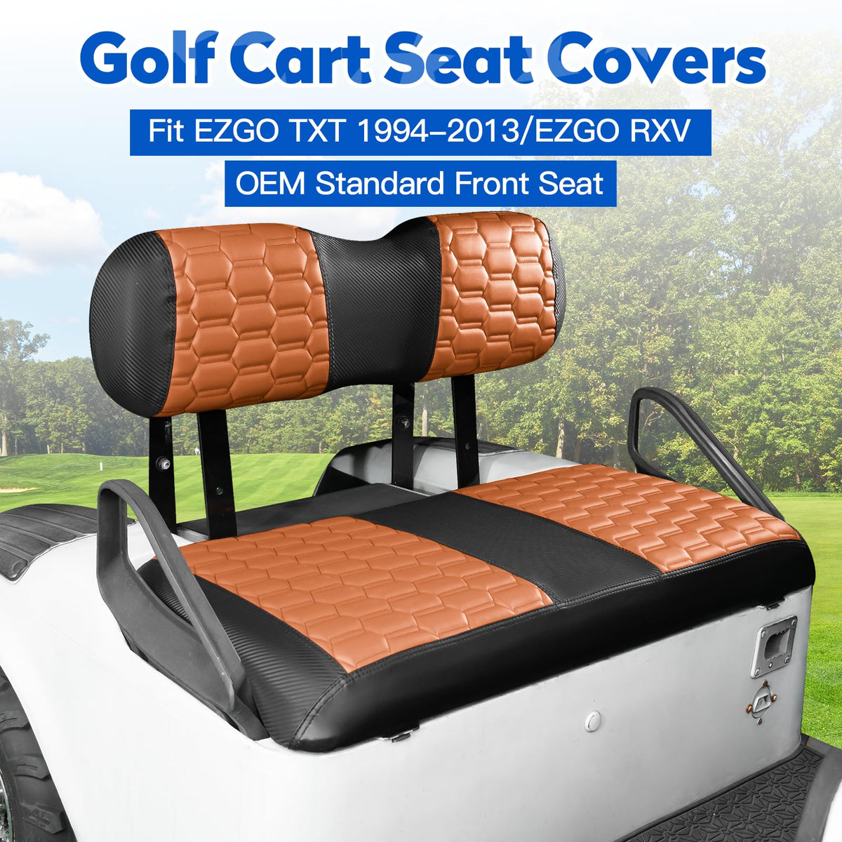 NOKINS hexagon carbon fiber rear seat cover guards upholstery on every ride.
