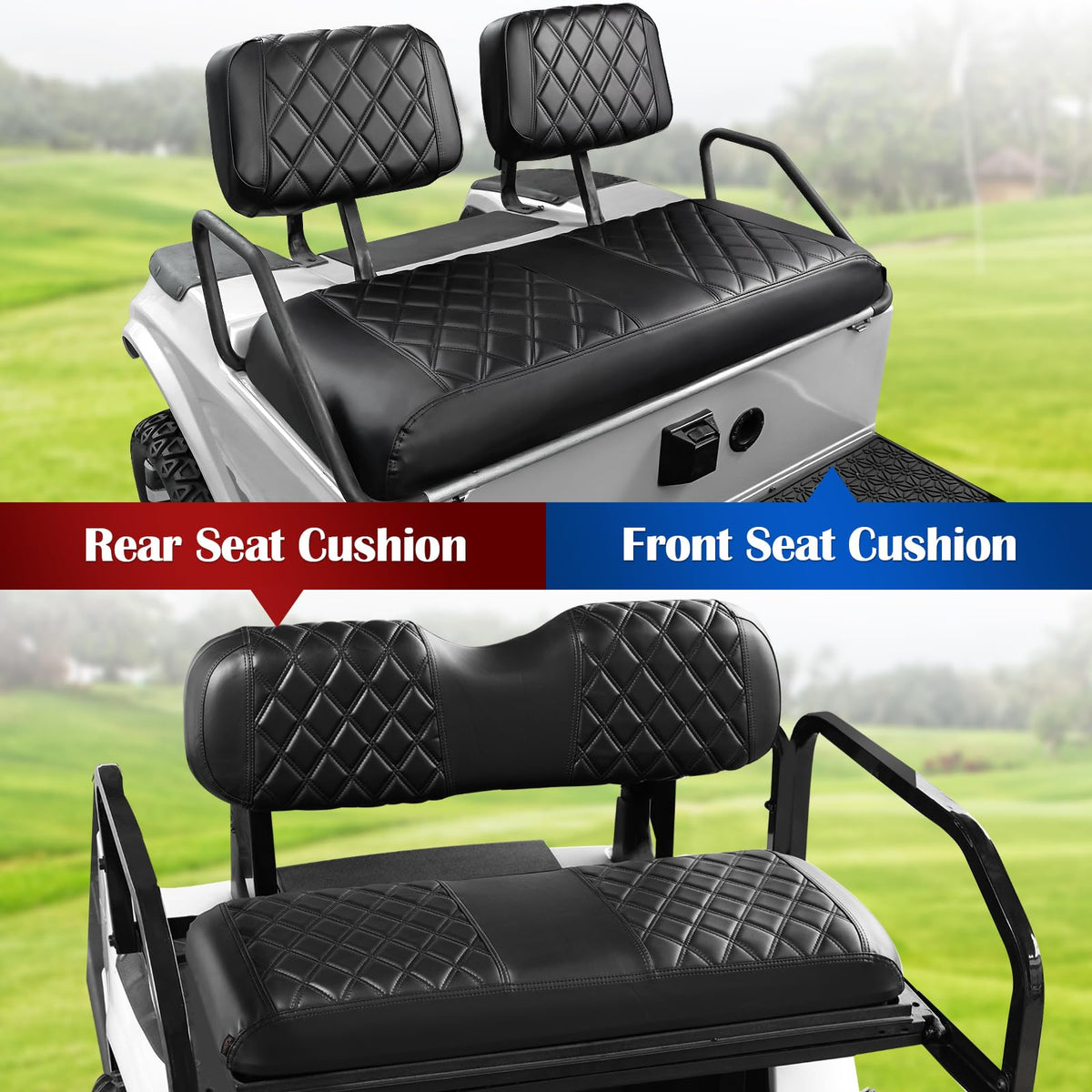 NOKINS rear seat cover with diamond stitching for EZGO TXT