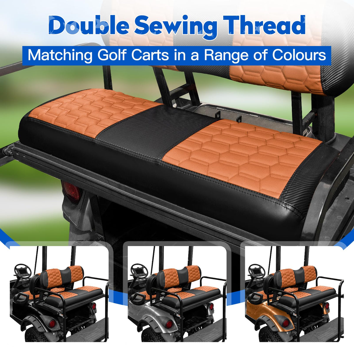 NOKINS installation straps demonstrate quick, tool-free fit on Club Car DS.