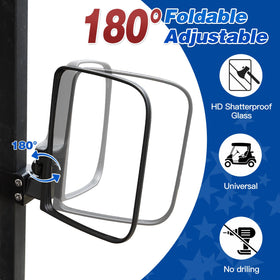 NOKINS golf cart side mirror convex glass wide field of view