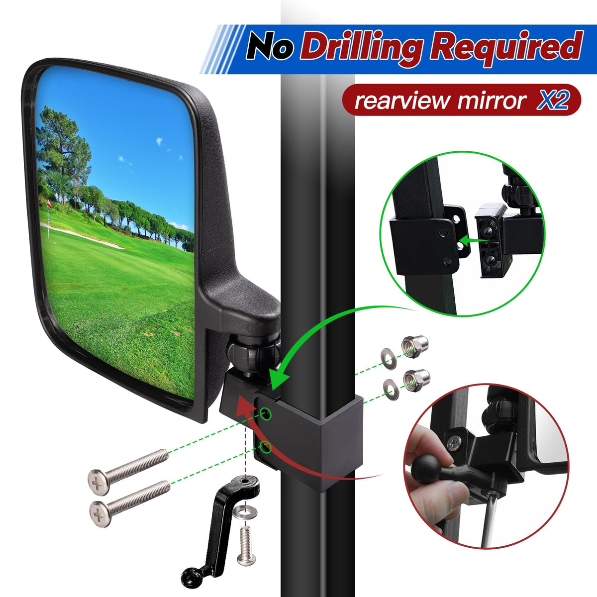 NOKINS installation kit for drill-free mounting on square tube frames