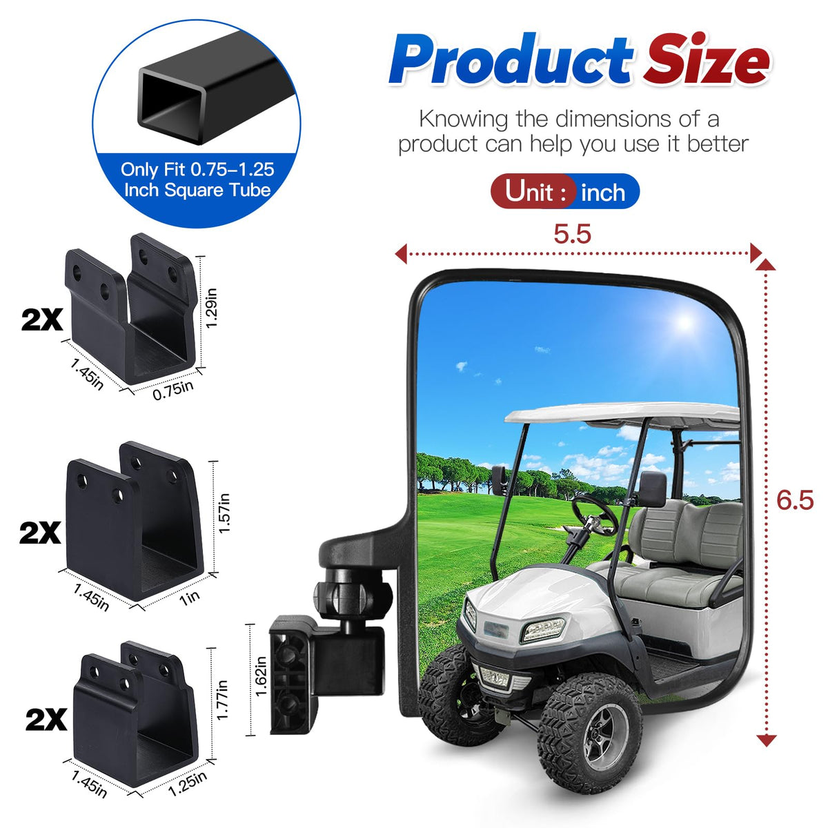 NOKINS golf cart side mirror housing made of impact-resistant PP material
