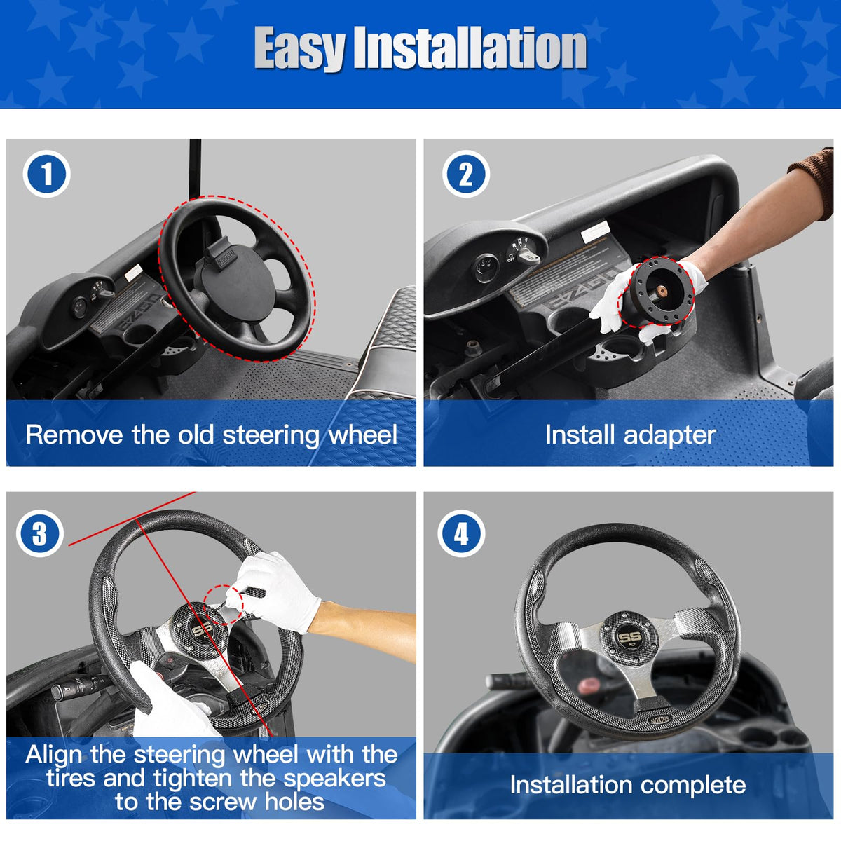 Interior view suggests easy replacement with the NOKINS wheel