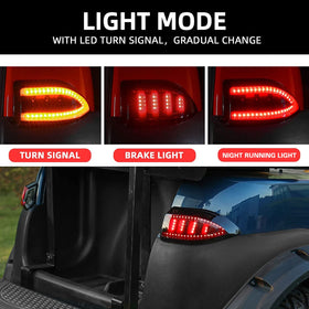 NOKINS taillight installed on Club Car Tempo demonstrates simple installation.