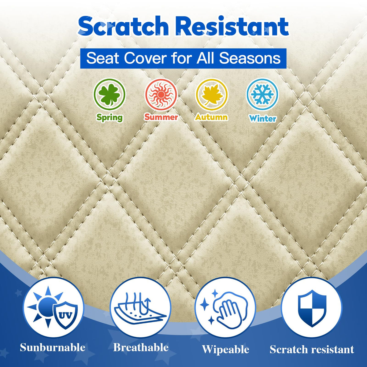 Close look at NOKINS vinyl material showing scratch and UV resistance